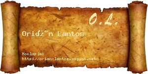 Orián Lantos névjegykártya